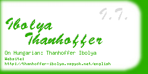 ibolya thanhoffer business card